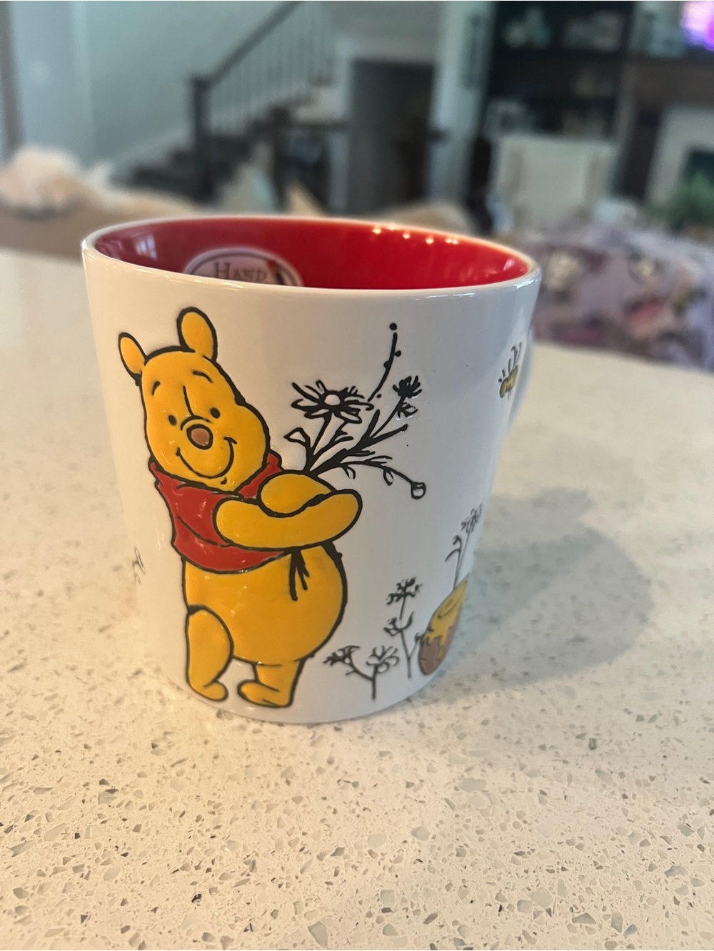 Disney Winnie the Pooh Red and Yellow Ceramic Mug